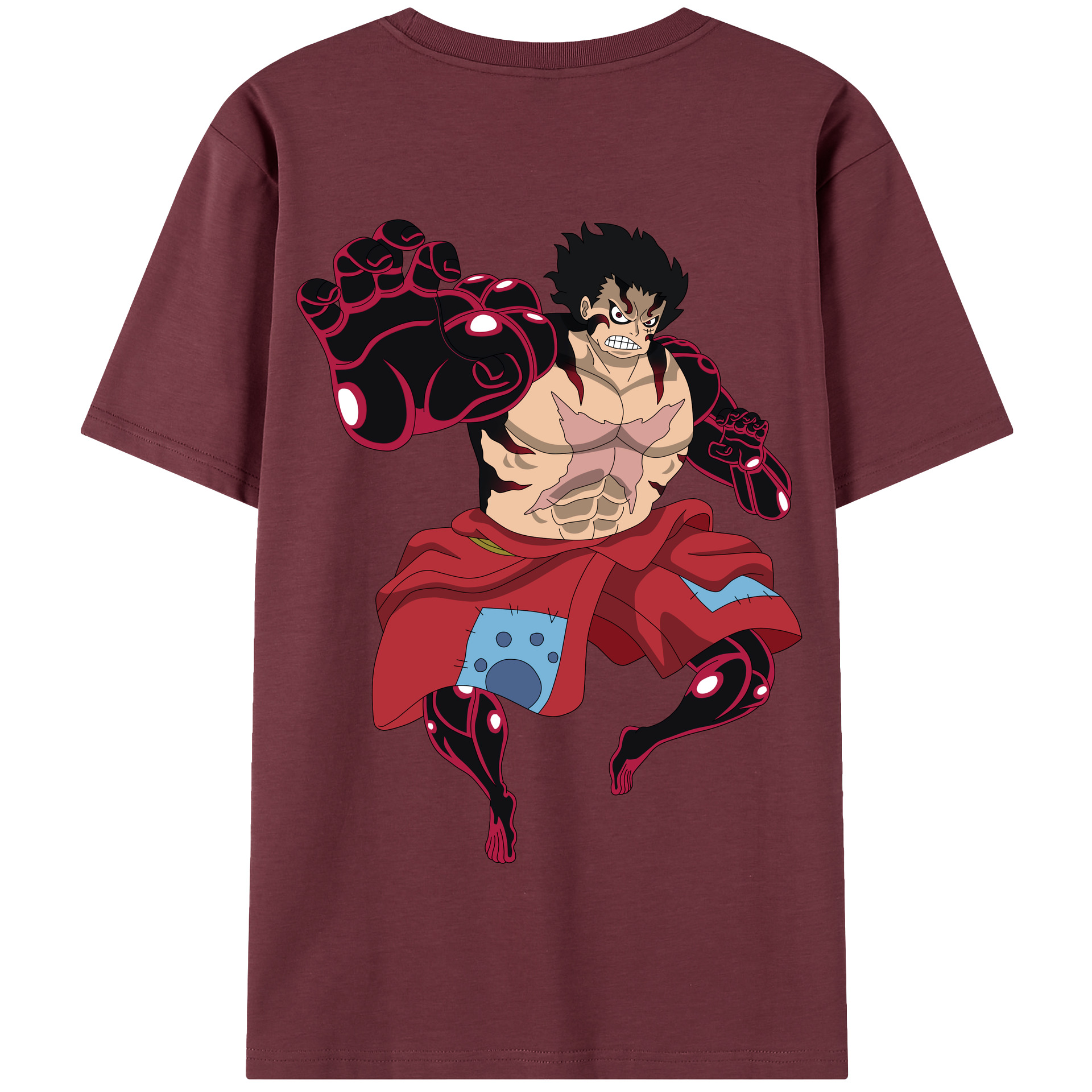 ワンピース モンキー・D・ルフィ ONE PIECE Monkey D. Luffy 綿100％半袖Tシャツ（背面プリント）
